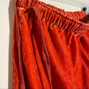 Orange velvet skirt